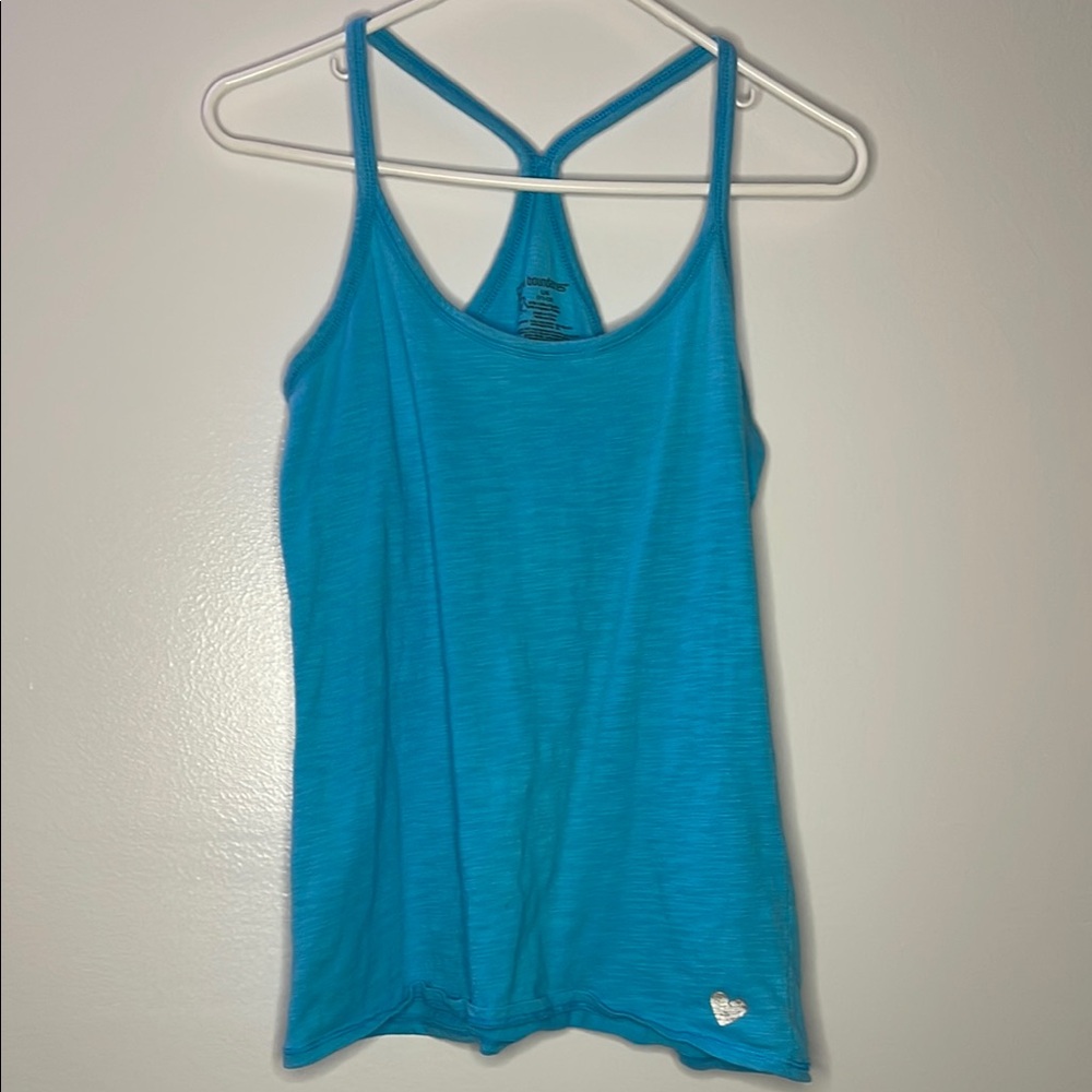 Womens NOBO Blue Scoop Neck Tank Top size large 11-13 juniors womens SEE FLAWS